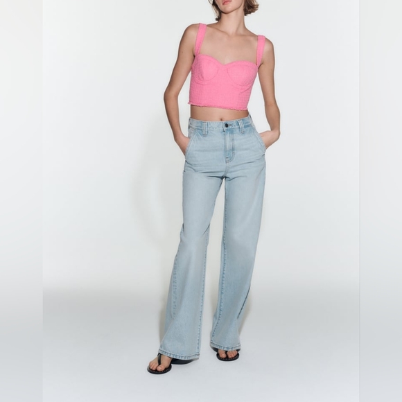 ZARA LIMITED EDITION TEXTURED BUSTIER TOP - Picture 4 of 14